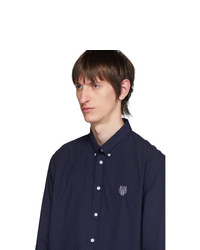Мужская темно-синяя рубашка с длинным рукавом от Kenzo