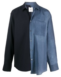 Мужская темно-синяя рубашка с длинным рукавом от Oamc