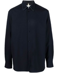 Мужская темно-синяя рубашка с длинным рукавом от Oamc