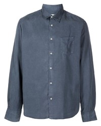 Мужская темно-синяя рубашка с длинным рукавом от Officine Generale