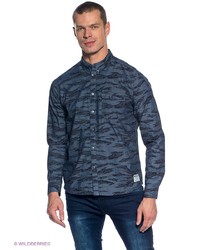 Мужская темно-синяя рубашка с длинным рукавом от Outfitters Nation