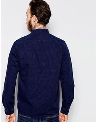 Мужская темно-синяя рубашка с длинным рукавом от Lee