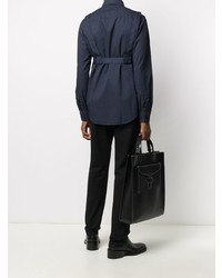 Мужская темно-синяя рубашка с длинным рукавом от Helmut Lang