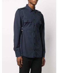 Мужская темно-синяя рубашка с длинным рукавом от Helmut Lang