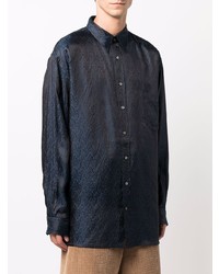 Мужская темно-синяя рубашка с длинным рукавом от Acne Studios