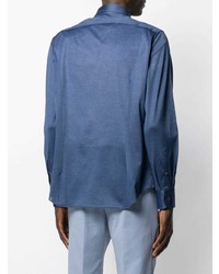 Мужская темно-синяя рубашка с длинным рукавом от Corneliani