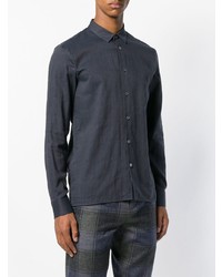 Мужская темно-синяя рубашка с длинным рукавом от Stephan Schneider