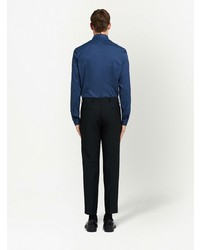 Мужская темно-синяя рубашка с длинным рукавом от Prada