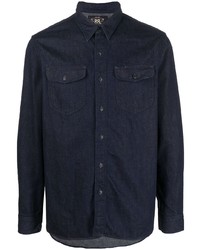 Мужская темно-синяя рубашка с длинным рукавом от Ralph Lauren RRL