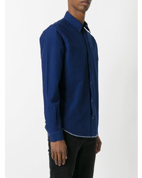 Мужская темно-синяя рубашка с длинным рукавом от Golden Goose Deluxe Brand
