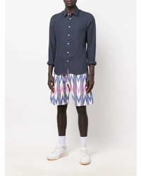 Мужская темно-синяя рубашка с длинным рукавом от Sandro