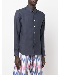 Мужская темно-синяя рубашка с длинным рукавом от Sandro