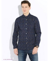 Мужская темно-синяя рубашка с длинным рукавом от Selected
