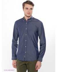 Мужская темно-синяя рубашка с длинным рукавом от Selected