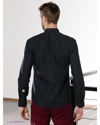 Мужская темно-синяя рубашка с длинным рукавом от Shine