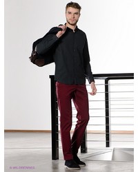 Мужская темно-синяя рубашка с длинным рукавом от Shine