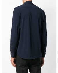 Мужская темно-синяя рубашка с длинным рукавом от Fay