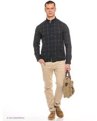 Мужская темно-синяя рубашка с длинным рукавом от Solid