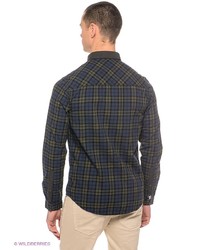 Мужская темно-синяя рубашка с длинным рукавом от Solid