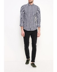 Мужская темно-синяя рубашка с длинным рукавом от Solid