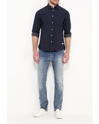 Мужская темно-синяя рубашка с длинным рукавом от Solid