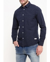 Мужская темно-синяя рубашка с длинным рукавом от Solid