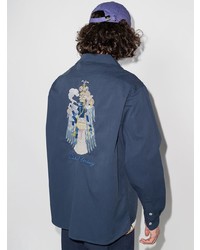 Мужская темно-синяя рубашка с длинным рукавом от Reception