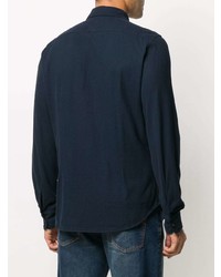 Мужская темно-синяя рубашка с длинным рукавом от Aspesi