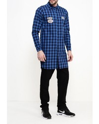 Мужская темно-синяя рубашка с длинным рукавом от Sweewe