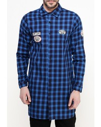 Мужская темно-синяя рубашка с длинным рукавом от Sweewe