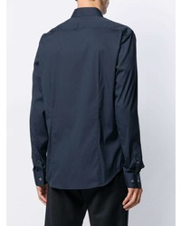 Мужская темно-синяя рубашка с длинным рукавом от Theory