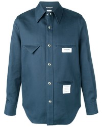 Мужская темно-синяя рубашка с длинным рукавом от Thom Browne