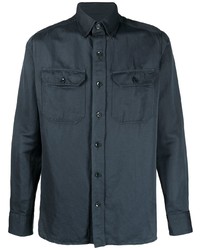 Мужская темно-синяя рубашка с длинным рукавом от Tom Ford