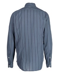 Мужская темно-синяя рубашка с длинным рукавом от Deperlu