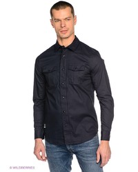 Мужская темно-синяя рубашка с длинным рукавом от Voi Jeans