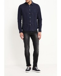 Мужская темно-синяя рубашка с длинным рукавом от Woolrich