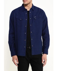Мужская темно-синяя рубашка с длинным рукавом от Wrangler