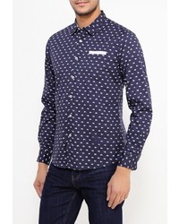 Мужская темно-синяя рубашка с длинным рукавом от Y.Two