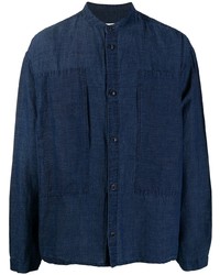 Мужская темно-синяя рубашка с длинным рукавом от YMC