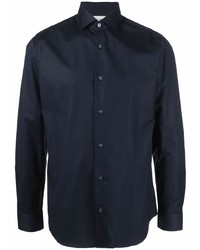 Мужская темно-синяя рубашка с длинным рукавом от Z Zegna