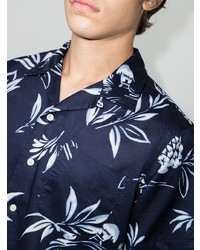 Мужская темно-синяя рубашка с коротким рукавом с принтом от Polo Ralph Lauren