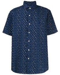 Мужская темно-синяя рубашка с коротким рукавом с принтом от Polo Ralph Lauren