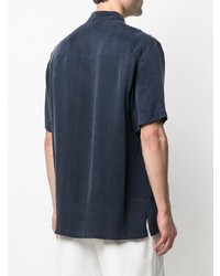Мужская темно-синяя рубашка с коротким рукавом от Nanushka