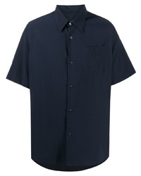Мужская темно-синяя рубашка с коротким рукавом от Ami Paris