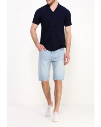 Мужская темно-синяя рубашка с коротким рукавом от Befree