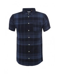 Мужская темно-синяя рубашка с коротким рукавом от BLEND