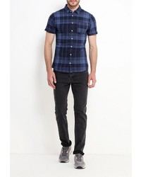 Мужская темно-синяя рубашка с коротким рукавом от BLEND