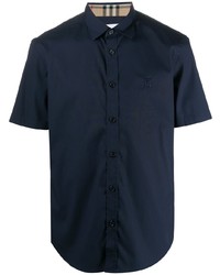 Мужская темно-синяя рубашка с коротким рукавом от Burberry