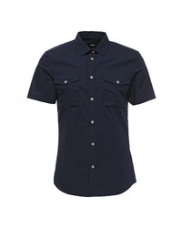 Мужская темно-синяя рубашка с коротким рукавом от Burton Menswear London