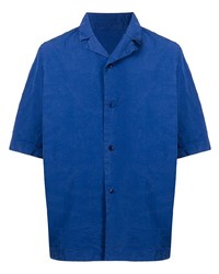 Мужская темно-синяя рубашка с коротким рукавом от Casey Casey